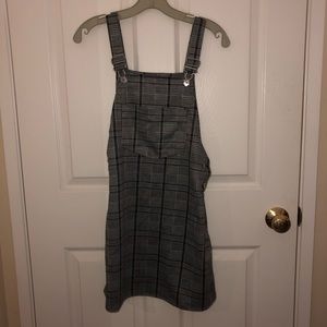 Plaid Overall Dress